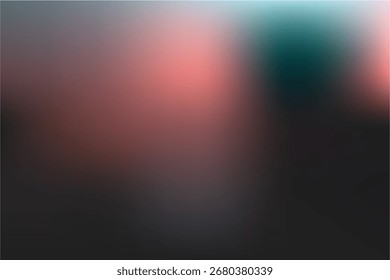 Abstract image featuring a gradient of coral, teal, and black. Soft focus creates a dreamlike mood. Ideal for backgrounds and artistic designs.