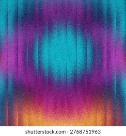 Abstract image featuring a luminous blend of neon blue, purple, and orange hues creating a soft, glowing center with fluid brushstrokes.