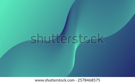 Abstract image featuring smooth, flowing lines in a gradient of mint and navy blue tones. The wavy patterns create a sense of movement and depth, blending elegance with simplicity.