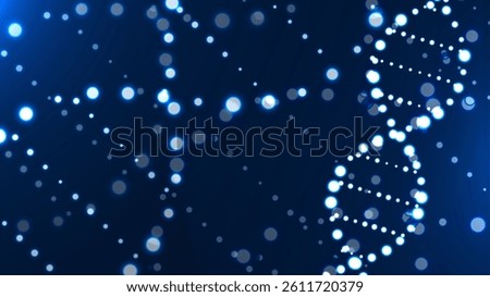 Abstract image featuring spiral light patterns, resembling the structure of DNA, genetic code, neural ne. Suitable as a background for modern scientific, technological or graphic desion