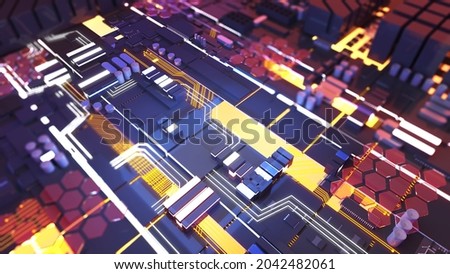 Abstract image of future technology concept,future technology pictures science fiction,3d rendering