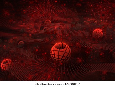 Abstract Image of Planets in Space