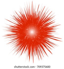 Abstract Image Of Red Burst On White Background