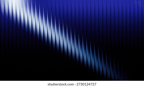 Abstract image showcasing blue gradient waves on a dark background, creating a serene and captivating visual experience with smooth transitions.