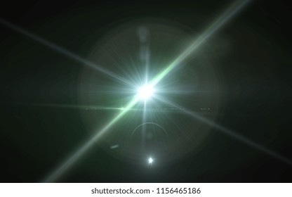 Abstract Image Of Sun Burst Lighting Flare. Vintage Shinny Effect.Orb Light Flare