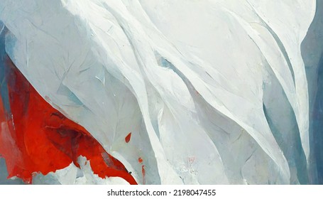 Abstract image with white, red, and blue colors.