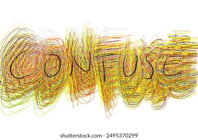An abstract image with the word Confuse.