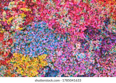 Abstract Impressionist Art Work In Pointillist Style - Brush Strokes Of Oil Painting - Colorful Abstract Texture