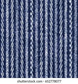 Abstract  indigo dyed striped motif textured background. Seamless pattern.