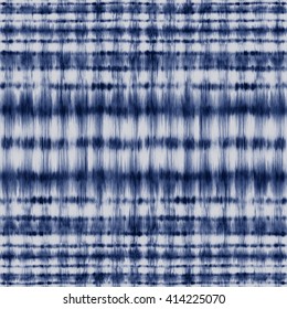 Abstract Indigo Shibori Strokes. Seamless Pattern.