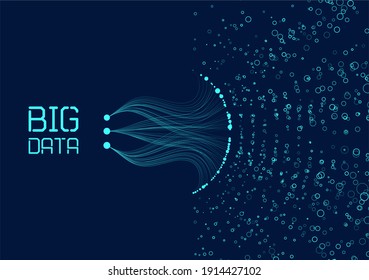 Abstract infographics visualization. Big data code representation. Futuristic network or business analytics. Graphic concept for your design