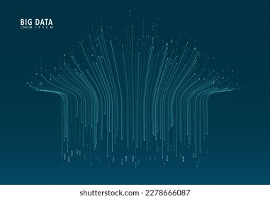 Abstract infographics visualization. Big data code representation. Futuristic network or business analytics. Graphic concept for your design.