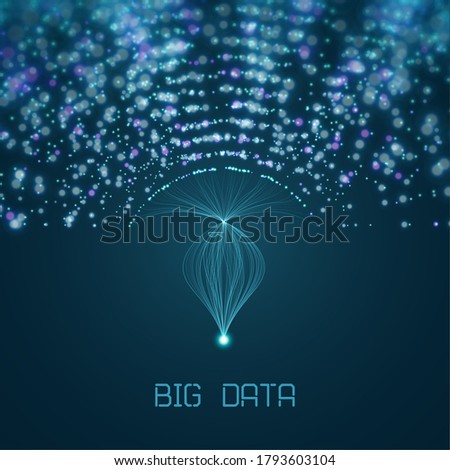Abstract infographics visualization. Big data code representation. Futuristic network or business analytics. Graphic concept for your design