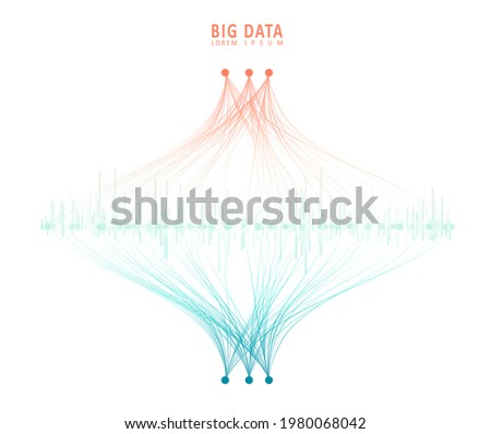 Abstract infographics visualization. Big data code representation. Futuristic network or business analytics. Graphic concept for your design