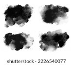 Abstract ink background, grunge art. Black paint stroke texture on white paper in marble style. Wallpaper for web design and games. Isolated illustration