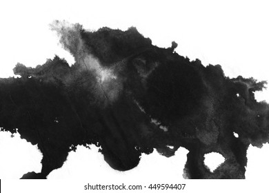 Abstract ink background. Marble style. Black, white ink in water