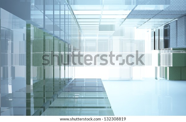 Abstract Interior Glass Blocks Stock Illustration 132308819
