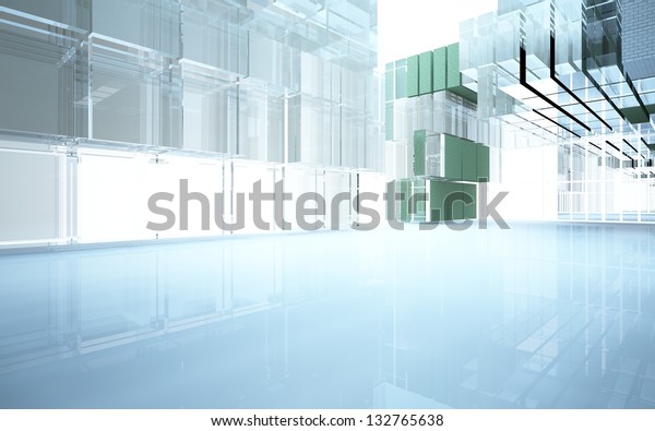 Abstract Interior Glass Blocks Stock Illustration 132765638