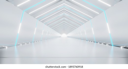 Abstract interior sci-fi spaceship corridors. futuristic design spaceship interior in blue background. 3d rendering. - Powered by Shutterstock