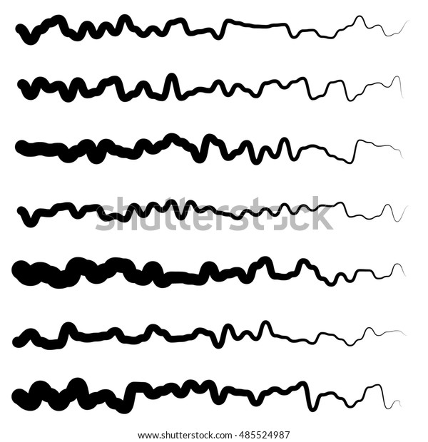 Abstract irregular line set. Different wavy,\
zigzag dividers,\
lines.