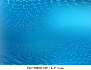 Abstract .jpg image of natural honeycomb swirl with blue color soft focus Background.Scalable template for various websites, artworks, graphics, cards, banners, ads and much more. Plenty text space..