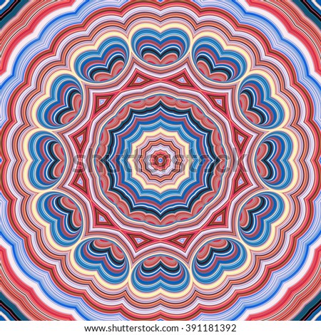 abstract kaleidoscope background, geometric pattern, red wallpaper