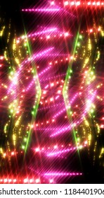 Abstract kaleidoscope pink lights background. illustration digital.