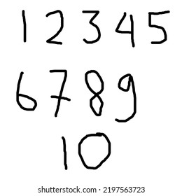 Abstract Kids Handwriting Number Font 