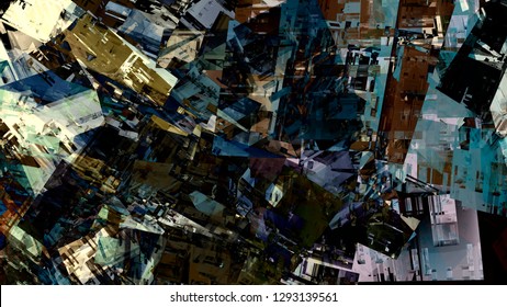 Abstract landscape design city urban futuristic paint pattern material surface modern vintage digital graphic art colorful illustration background