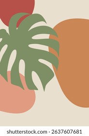 Abstract leaf and tree with shapes wall decoration