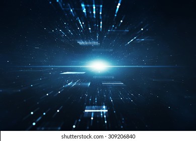 Abstract Lens Flare Space Or Time Travel Concept Background