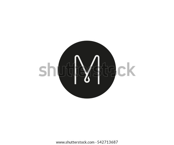 抽象的な文字mのロゴデザイン 線モノグラム のイラスト素材
