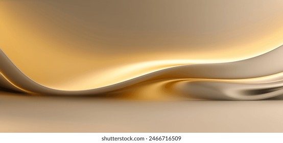 Abstract Light Background with 3D Golden Wave - Powered by Shutterstock