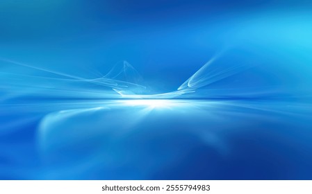 Abstract light blue background creates a futuristic atmosphere, featuring delicate fractal patterns that evoke a sense of depth and tranquility.