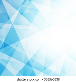 Abstract light blue geometric background. Blue transparent background