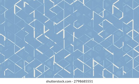 Abstract light blue geometric pattern with white triangle lines. Great for digital 3D backgrounds and modern web design templates.