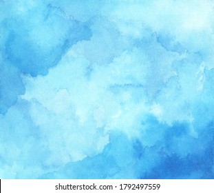 Abstract Light Blue Watercolor For Background.