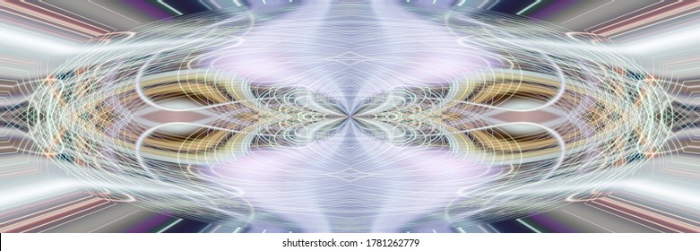 Abstract light coloured background element. Dynamic symmetric curves ands blurs pattern. fractal graphics.