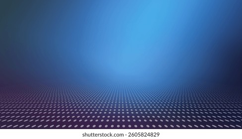Abstract light with dots ground in depth background, 3d illustration