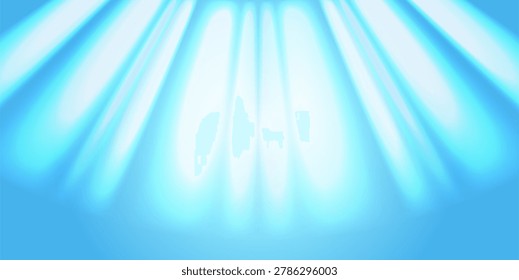 Abstract Light Rays Background in Shades of Blue