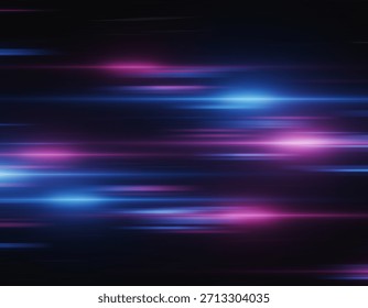 Abstract Light Speed Motion Background with Colorful Energy Streaks, vibrant. Dynamic White and Color Light Trails Moving Through Dark Space, leaks camera reflection overlay cinema movie. lens.