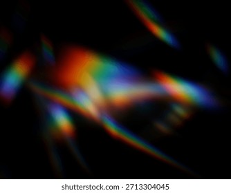 Abstract Light Speed Motion Background with Colorful Energy Streaks, vibrant. Dynamic White and Color Light Trails Moving Through Dark Space, leaks camera reflection overlay cinema movie. lens.