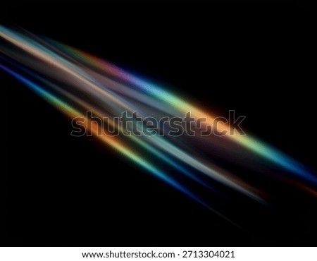 Abstract Light Speed Motion Background with Colorful Energy Streaks, vibrant. Dynamic White and Color Light Trails Moving Through Dark Space, leaks camera reflection overlay cinema movie. lens.
