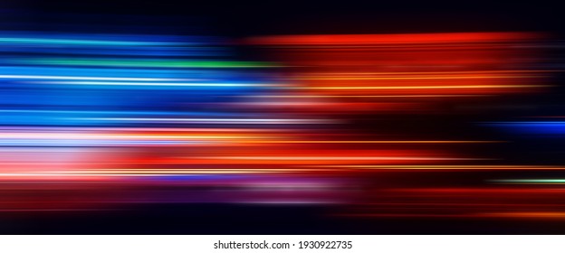 Abstract Light Trails On The Dark Background