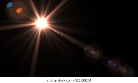 abstract of lighting for background. digital lens flare in dark background - Shutterstock ID 525550234
