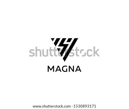Abstract lightning triangle logo design. Energy flash icon logotype. Thunder bolt, stone electrical sign.