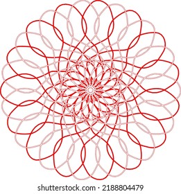 Abstract line art in a circle shape. It looks like mandala art.