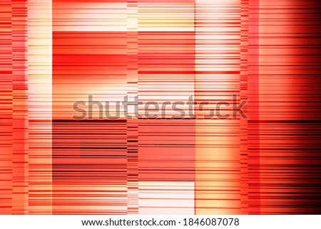 Abstract linear pattern resembling modern architecture or technology background of blinds or glass and steel facade of modern building. Decorative design panel in hi-tech or minimal style in red color