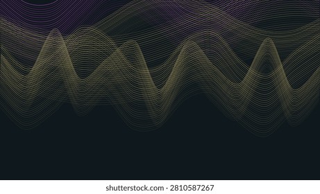 Abstract linear wave background with dynamic smooth glowing lines premium vector backdrop vol 35