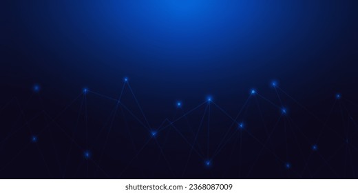 Abstract lines and dots connect background. Technology connection digital data and big data concept.	
